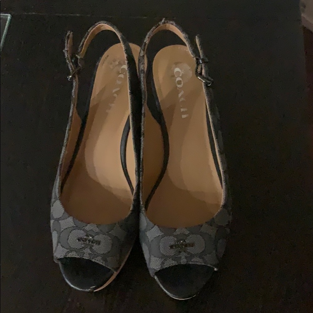 Coach Monogram Canvas Platform Sandal